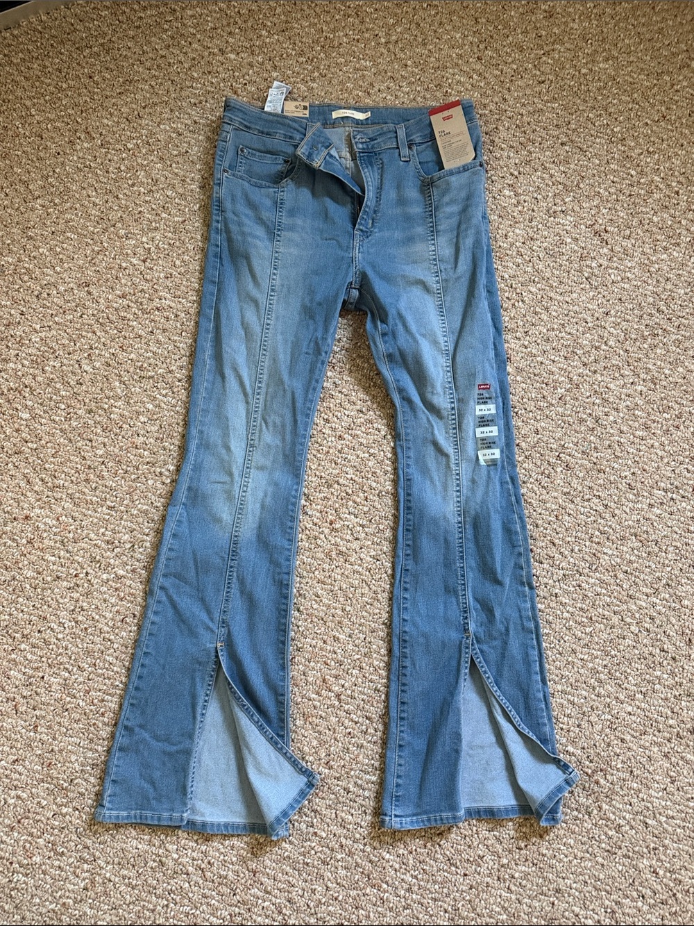 Levi's Light Blue Split-Hem Flare Jeans